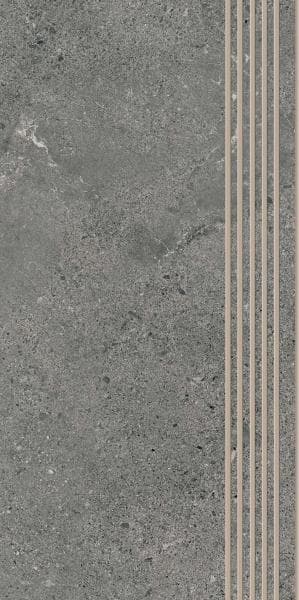 Ceramika Paradyż Authority Graphite Stopnica Prosta Nacinana Mat.