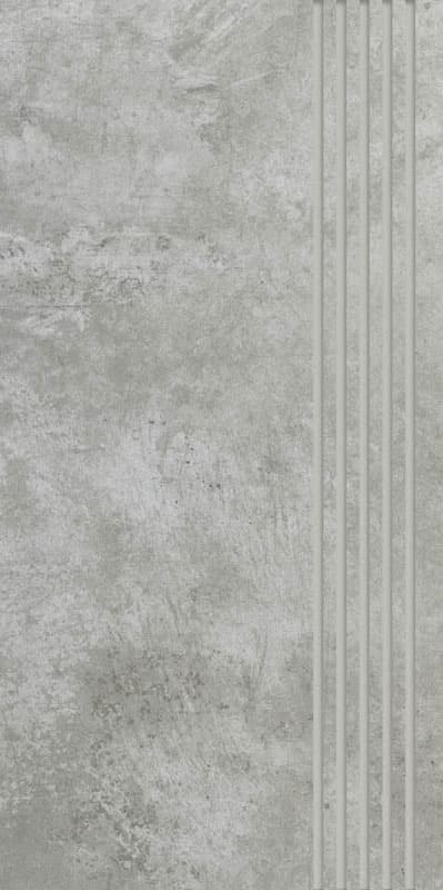 Ceramika Paradyż Scratch Grys Stopnica Prosta Nacinana Mat.